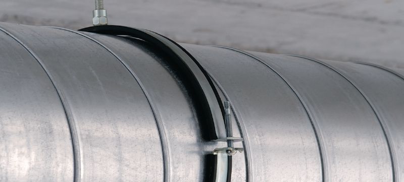 Collier pour ventilation MV-PI Collier pour ventilation galvanisé avec insonorisation pour une productivité élevée dans les applications de gaines spiralées Applications 1