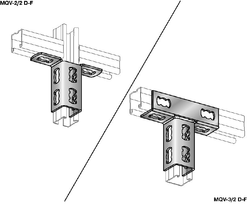 MQV-2D-F Élément de liaison galvanisé à chaud (GAC) pour les structures bidimensionnelles