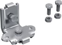 Support d'angle parasismique pré-assemblé MT-S-L FL Support d'angle avec bouton d'assemblage rapide (Fast Lock) pré-assemblé pour le montage de structures de rails de supportage MT soutenues dans des zones sismiques