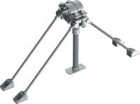Point fixe universel MFP-UM2-I pour charges moyennes Point fixe galvanisé, renforcé des deux côtés, avec isolation acoustique pour applications moyennes jusqu'à 14 kN