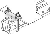 Clip-étau MI-DGC Double clip-étau galvanisé à chaud (GAC) pour fixer les rails MI sur des poutres en acier dans les applications pour charges lourdes