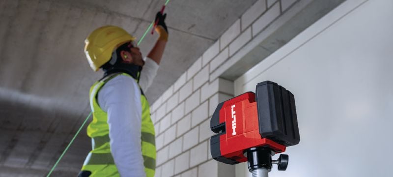 Laser d'aplomb et d'alignement 12 V PM 20-CG Laser combiné à faisceau vert avec 2 lignes et 4 points pour l'aplomb, le nivellement, l'alignement et l'équerrage (plateforme de batteries 12 V) Applications 1