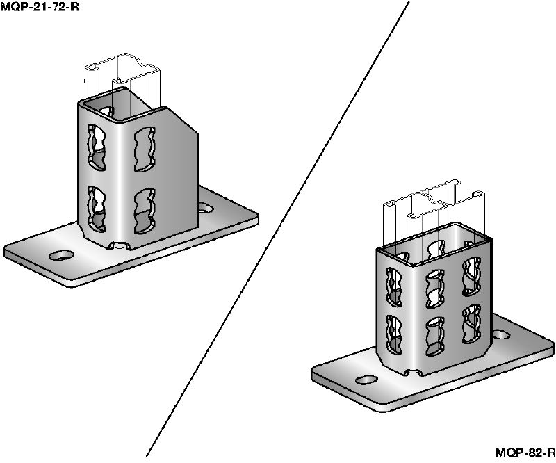 Pied de rail MQP-R Pied de rail en acier inoxydable (A4) pour la fixation des rails sur divers matériaux support