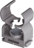 Multi clip X-FC MX Fixation de tube ajustable optimisée pour les clous en bande et compatible avec une large gamme de méthodes de fixation, de matériaux support et de diamètres de gaines