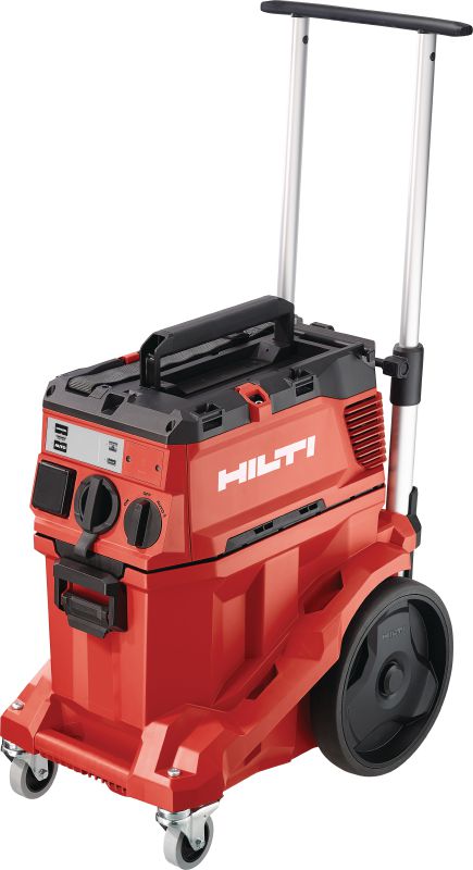 Aspirateur de poussière VC 40H-X de classe H Aspirateur de poussière puissant avec grande cuve et trolley de transport pour le raccordement aux outils électroportatifs et les nettoyages de chantier (à sec et à eau), cuve de 30 l – aspirateur certifié ACD