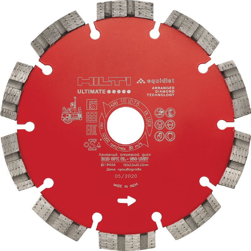 Disque diamant universel SPX-SL Disque diamant Ultimate à technologie Equidist pour le rainurage dans différents matériaux support