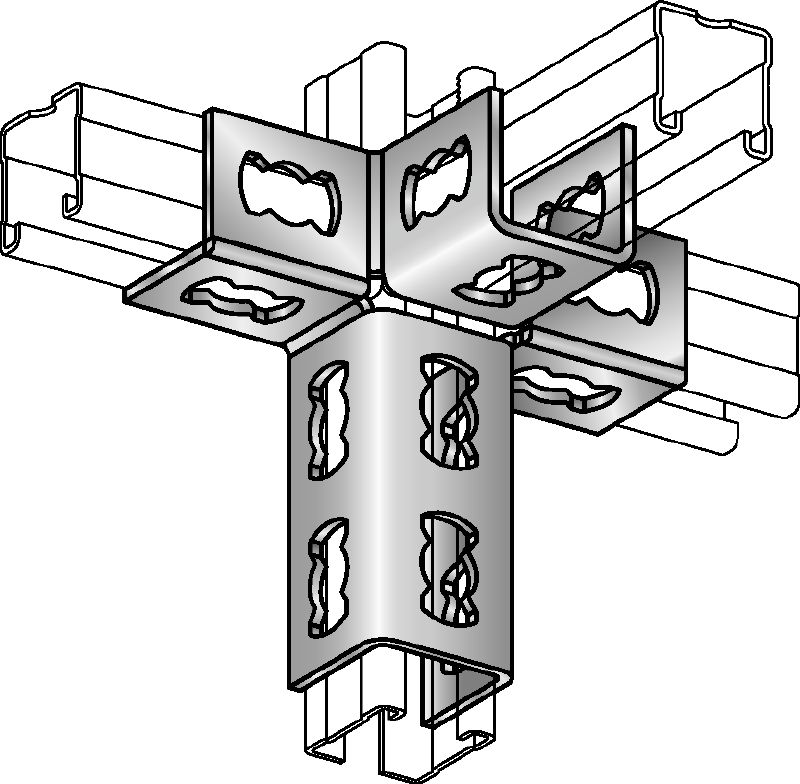 Connecteur d'angle MQV-4/3 D Élément de liaison galvanisé pour les structures tridimensionnelles