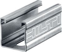 Rail profilé en C MQ-41-RA2 Rail profilé en C en acier inoxydable (A2) pour charges moyennes