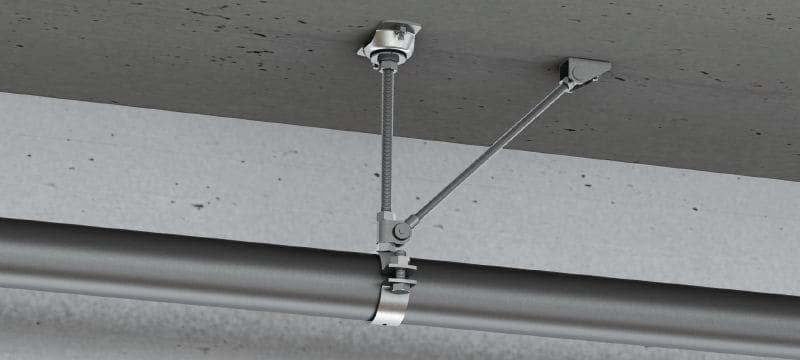 Point fixe MFP-L-I pour charges légères Point fixe galvanisé, renforcé d'un côté, avec isolation acoustique pour applications légères jusqu'à 4 kN Applications 1