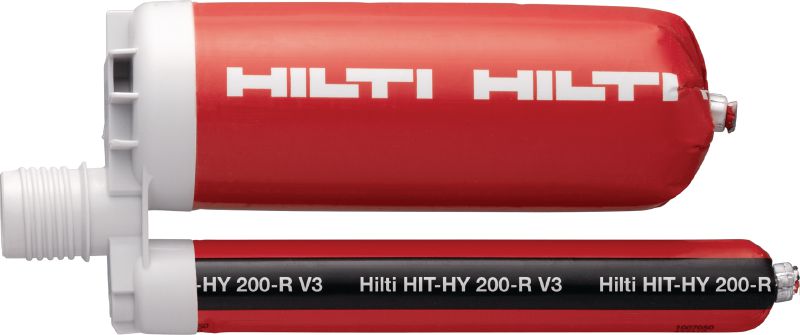 Cheville chimique HIT-HY 200-R V3 Mortier hybride injectable très haute performance disposant des homologations pour raccords de fers d'armature a posteriori et chevillage de platines structurelles