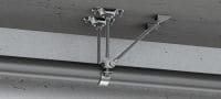 Point fixe MFP-LD-I pour charges légères Point fixe double galvanisé, renforcé d'un côté, avec isolation acoustique pour applications moyennes / légères jusqu'à 8 kN Applications 1