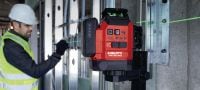 Laser multidirectionnel PM 30-MG Laser multidirectionnel compact - 3 lignes vertes 360° à auto-alignement pour accélérer le nivellement, l'alignement et l'équerrage (plateforme de batteries 12 V) Applications 5