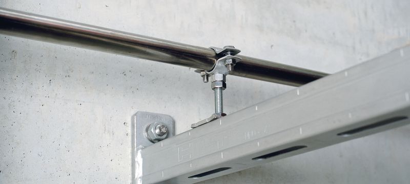 Collier de serrage MP-SRN pour charges légères Collier de serrage en acier inoxydable (A4) sans insonorisation destiné aux applications pour charges légères Applications 1