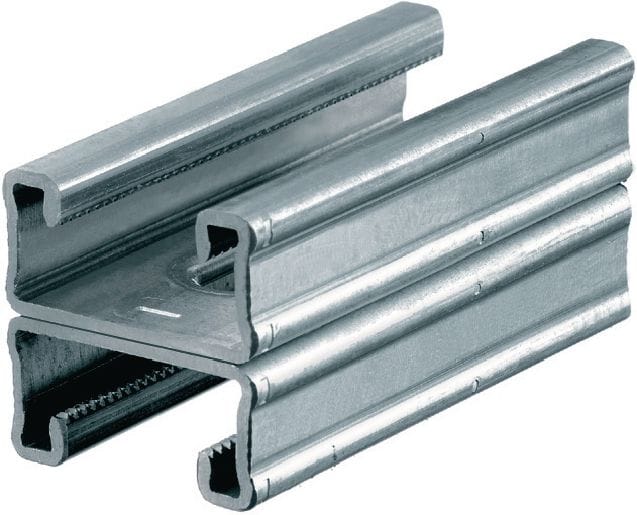 Rail profilé en C MQ-21 D-R Rail profilé en C double en acier inoxydable (A4) pour charges moyennes