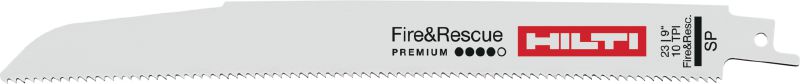 Lames de scie sabre pour applications de sauvetage et en cas d'incendie Lames de scie sabre pour applications de sauvetage et lors d’incendie ; peuvent également découper des métaux durs