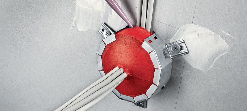Collier coupe-feu pour câble CFS-CC Solution pour la rénovation des passages de câbles étanches avec remplissage à 100 % et sans enlever les anciens coupe-feu existants Applications 1