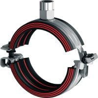 Collier de serrage MP-U-I à fermeture rapide Collier de serrage galvanisé avec isolation acoustique et fermeture rapide pour une productivité maximale dans les applications semi-intensives