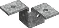 Raccord à ailes MT-C-T 3D/2 OC Raccord à ailes double pour la connexion de trois rails de supportage dans une structure 3D et pour l'utilisation en milieu extérieur avec faible pollution