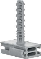 X-EA MX Cheville à frapper Cheville à frapper en plastique pour connecter des clips de gaine, des pinces et des supports pour câbles groupés lors de l'ancrage dans le béton et la maçonnerie