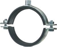 Collier de serrage MP-MXI-F pour charges lourdes Collier de serrage galvanisé à chaud (GAC) avec insonorisation pour applications très lourdes
