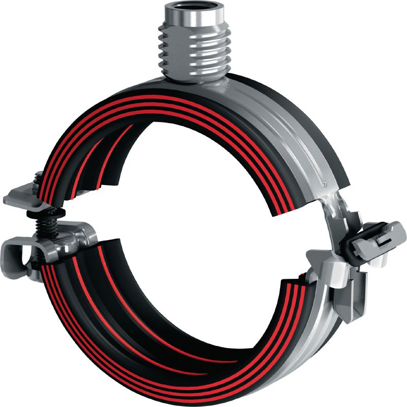 Collier de serrage MP-U-I à fermeture rapide Collier de serrage galvanisé avec isolation acoustique et fermeture rapide pour une productivité maximale dans les applications semi-intensives