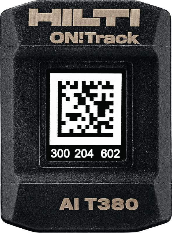 AI T380 Cette étiquette intelligente ON!Track connecte les équipements de construction au système de gestion des actifs Hilti ON!Track, simplifie le processus d’inventaire et suit tous vos équipements