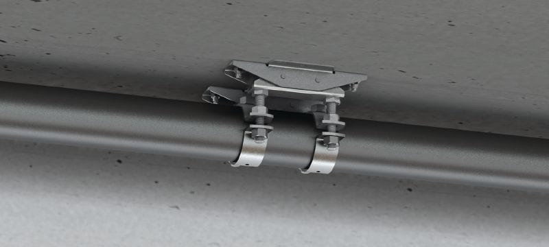 Point fixe compact MFP-CLD-I Point fixe compact, galvanisé avec isolation acoustique pour applications légères / moyennes jusqu'à 8 kN Applications 1