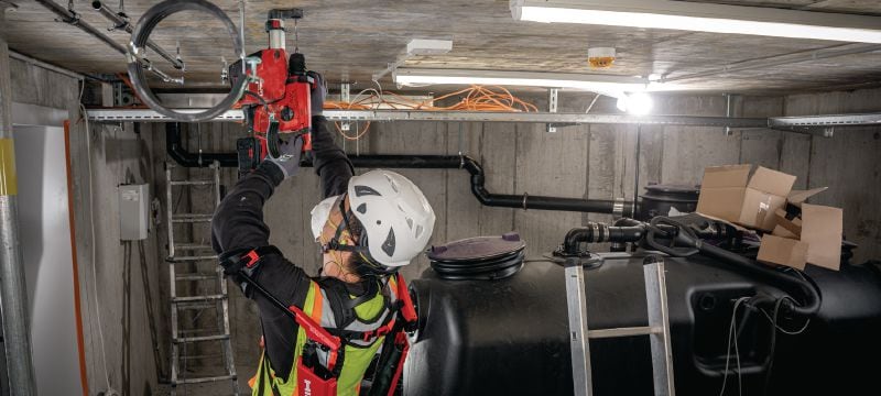 Perforateur sans fil TE 6-22 Perforateur sans fil SDS Plus polyvalent avec une large plage de forage, une fonction de piquage et un mandrin à changement rapide (plateforme de batteries Nuron) Applications 1