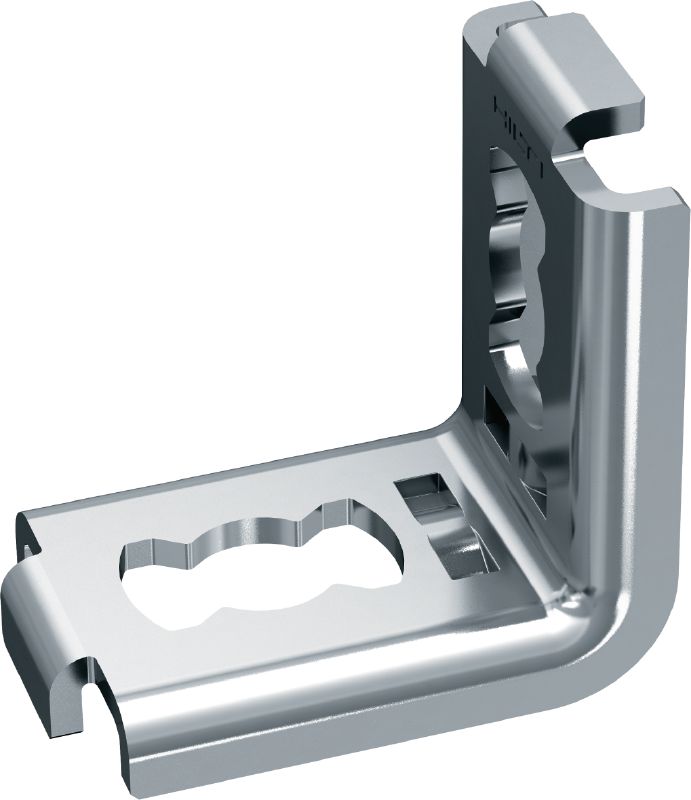 Support d'angle MQW-H2 Support d'angle à 90 degrés galvanisé pour relier plusieurs rails de supportage MQ avec une capacité de charge horizontale élevée