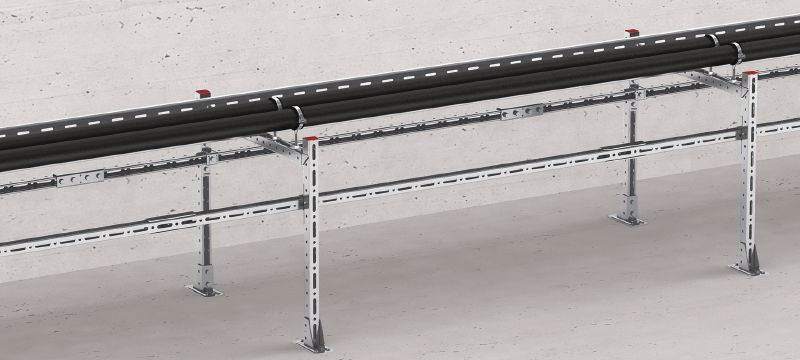 MT-B-O2 FL Platine pré-assemblée Connecteur de base avec écrou et boulon Fast-Lock pré-assemblés pour l'ancrage de structures de rail d'entretoise au béton ou à l'acier Applications 1