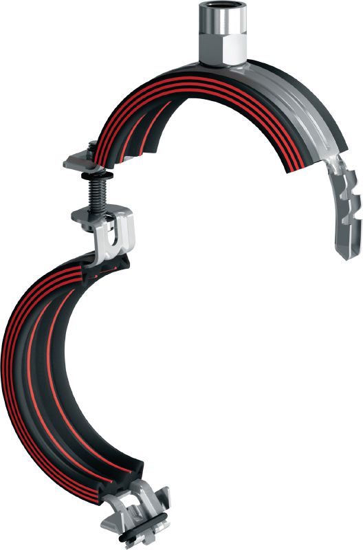 Collier de serrage MP-U-I à fermeture rapide Collier de serrage galvanisé avec isolation acoustique et fermeture rapide pour une productivité maximale dans les applications semi-intensives